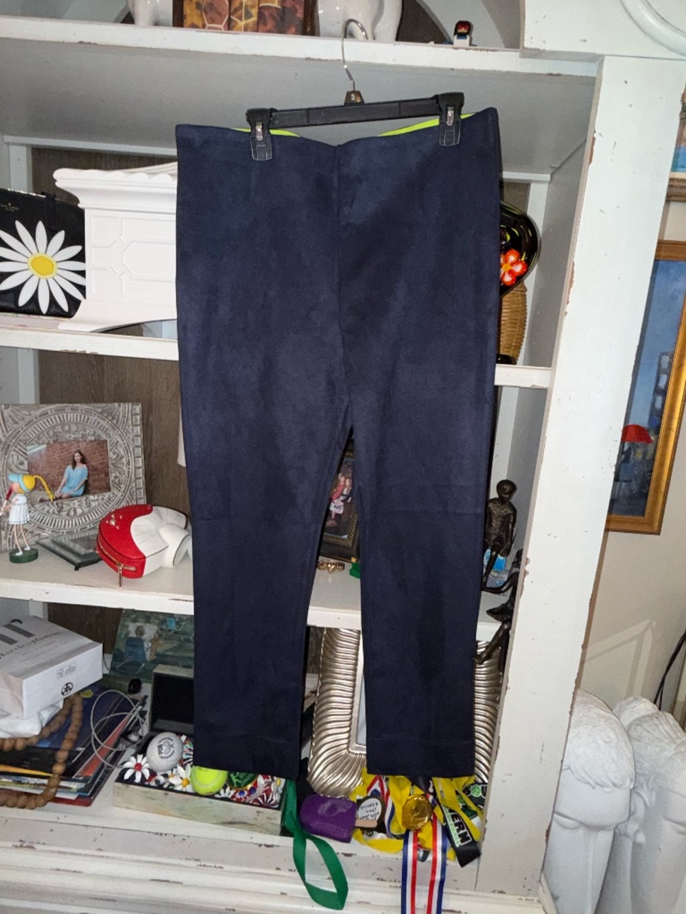 Gretchen Scott Xl navy blue faux suede pull on pants - Picture 2 of 4